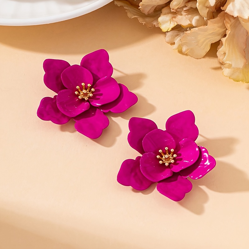 Vibrant Summer Flower Shaped Earrings for Women